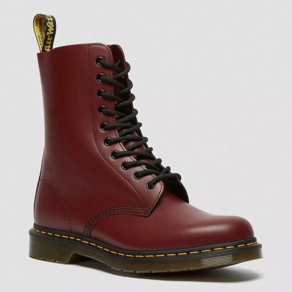 Dr. Martens Other - Sold - Dr. Martens 1490 Boots US Men's Size 11 Cherry Red Smooth Leather 10 Eye